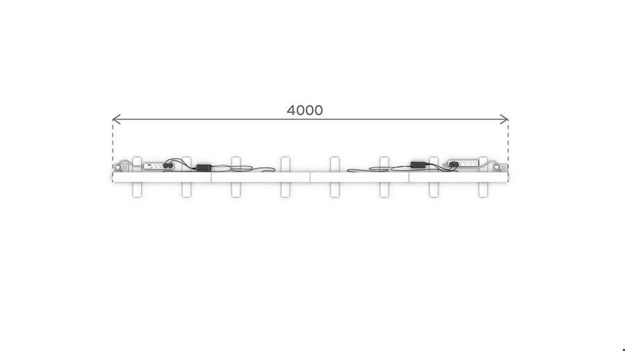 Technical Drawing Of iLLUMiGO™ Backlit Fabric Display Backwall 4m Wide 