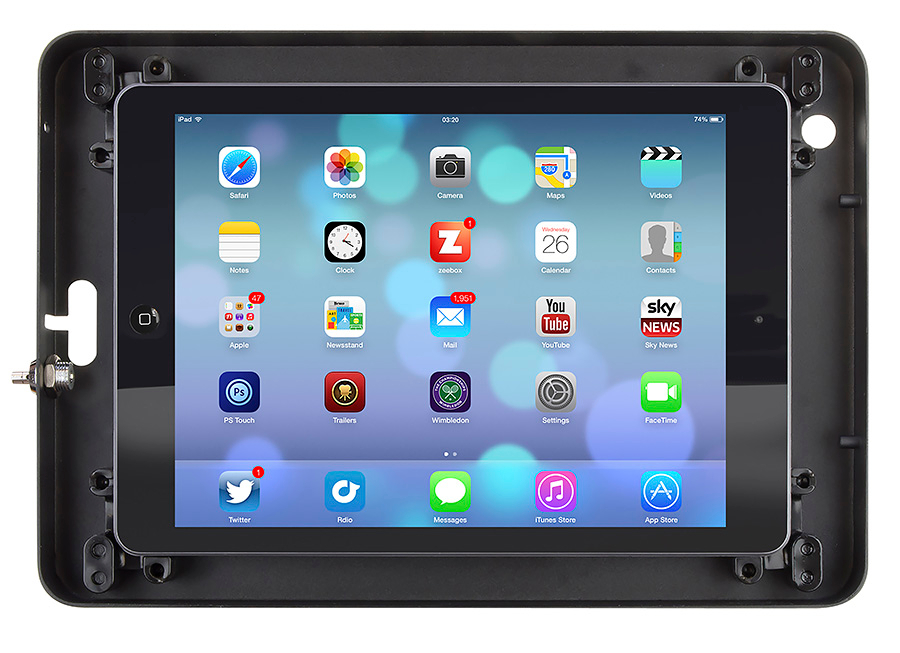 Inside View of iPad in iPad Enclosure (Old Enclosure Design Pre May 2021)