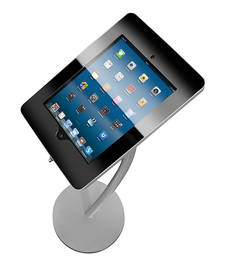 iPad Curve Display Stand with Lockable Enclosure (Old Design Pre February 2022)