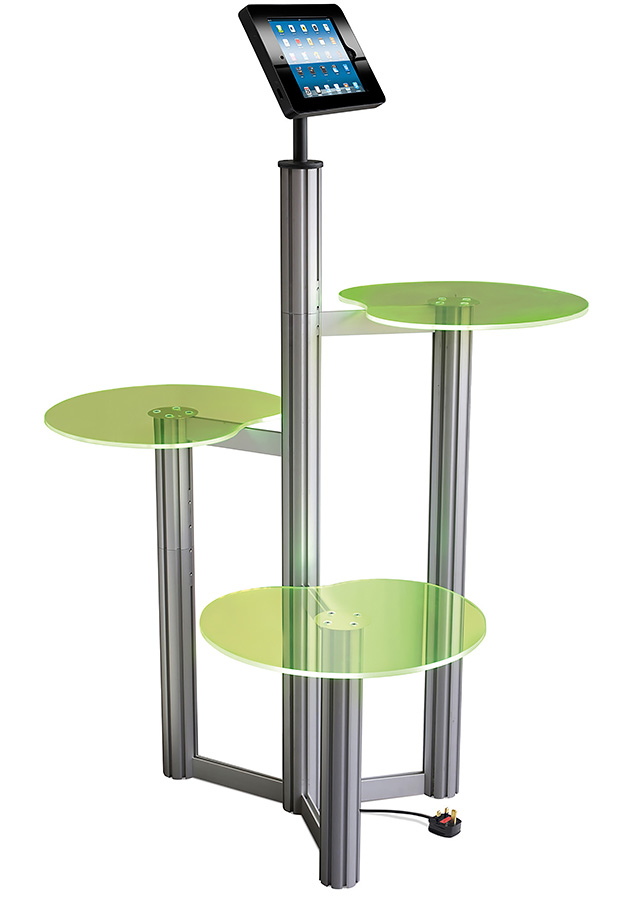 iPad POS Display Stand With Green Acrylic