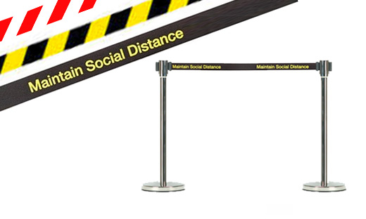 Create safe workplaces and public areas with retractable safety barriers. Ideal for social distancing queue management. 