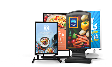 Our heavy duty Forecourt Signs include a selection of large pavement signs for roadside and forecourt advertising. Choose from many sizes and styles. 