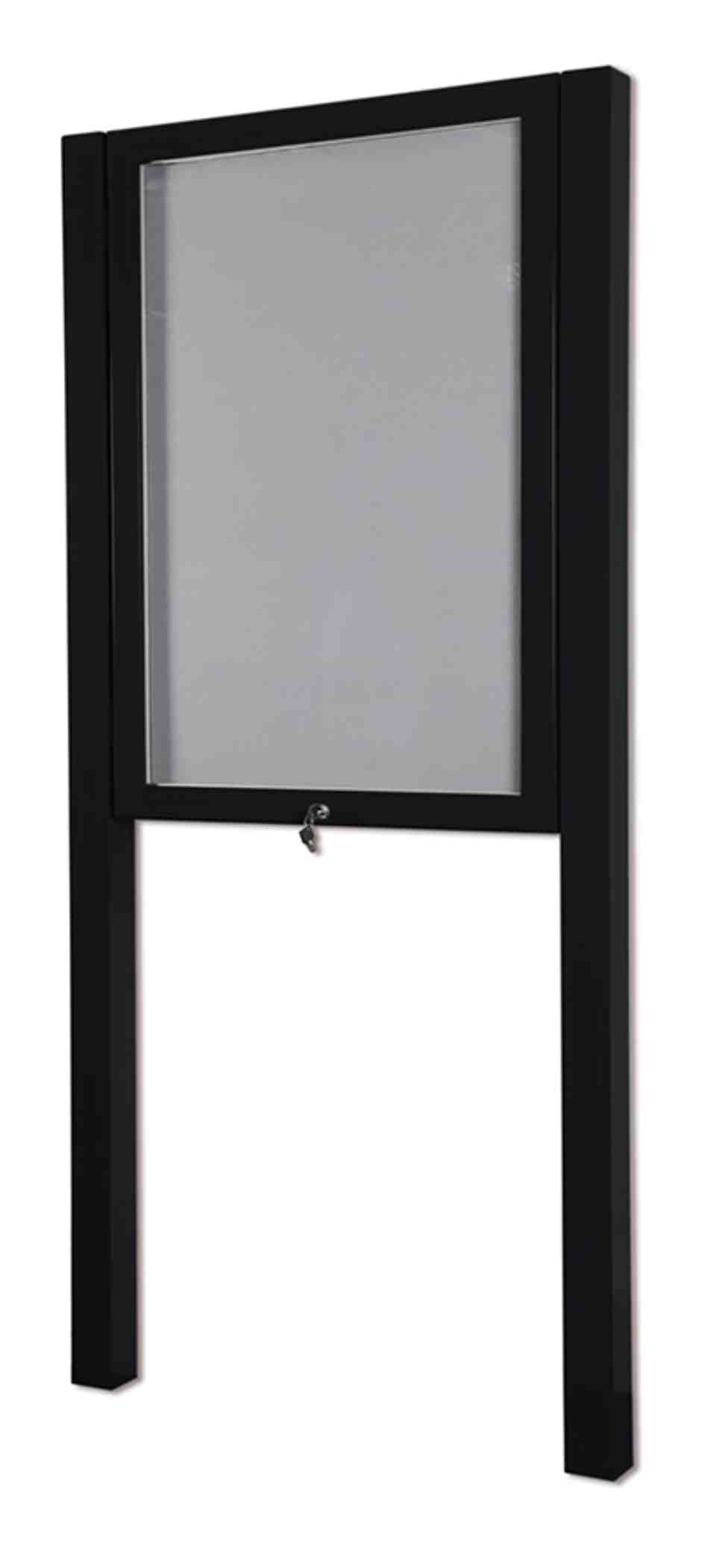 External Post Mounted Notice Board - Black