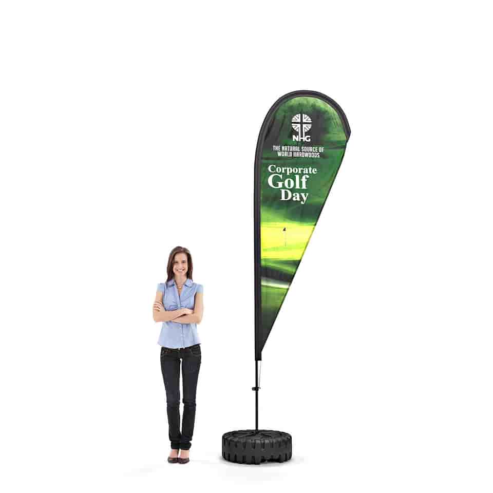 Medium 2.8m Tall Teardrop Printed Flag Banner