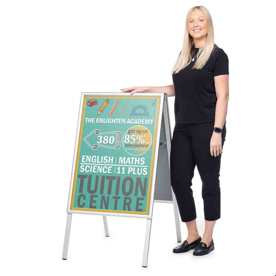 ECO-Lite Folding A-Frame Sign Board With Double Sided Poster Display
