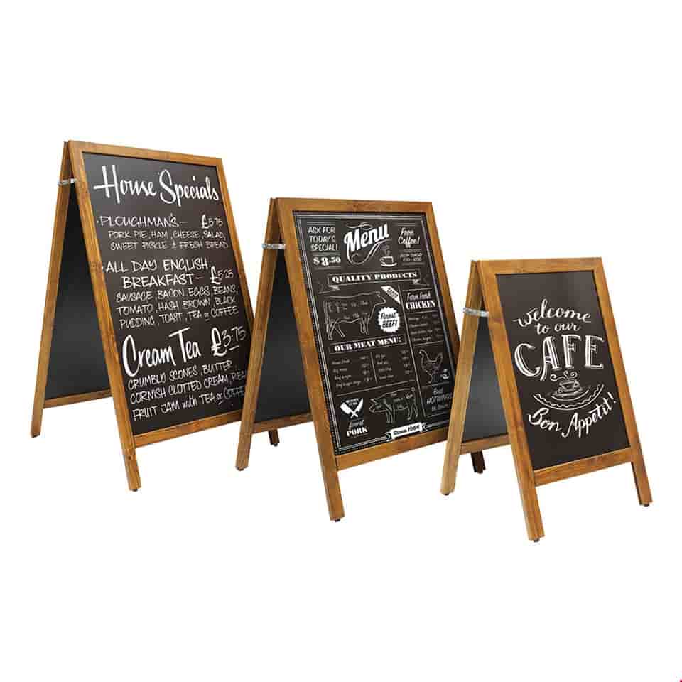 SCRIBBLE Wooden Chalkboard A-Board Advertising Sign Available in Three Sizes