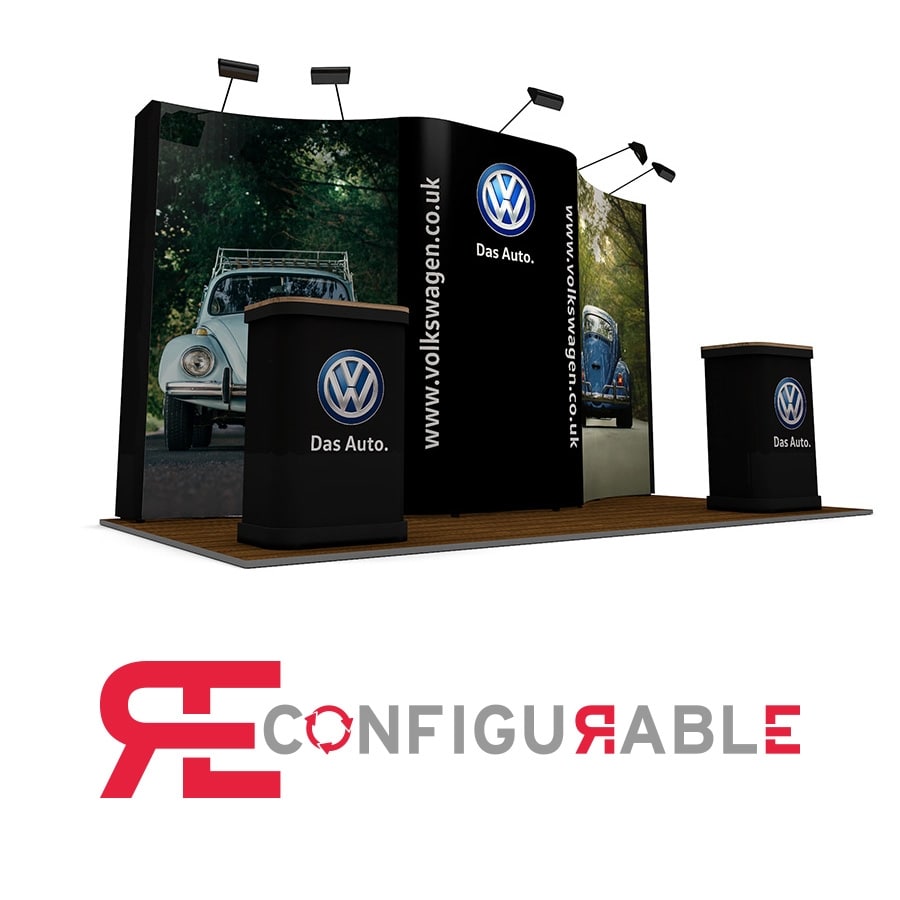 2m X 4m Pop Up Exhibition Stand Back Wall