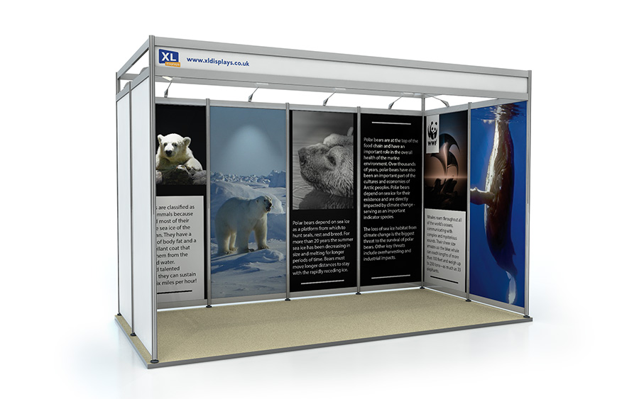 2m x 4m U-Shape Shell Scheme Exhibition Stand Foamex Graphics