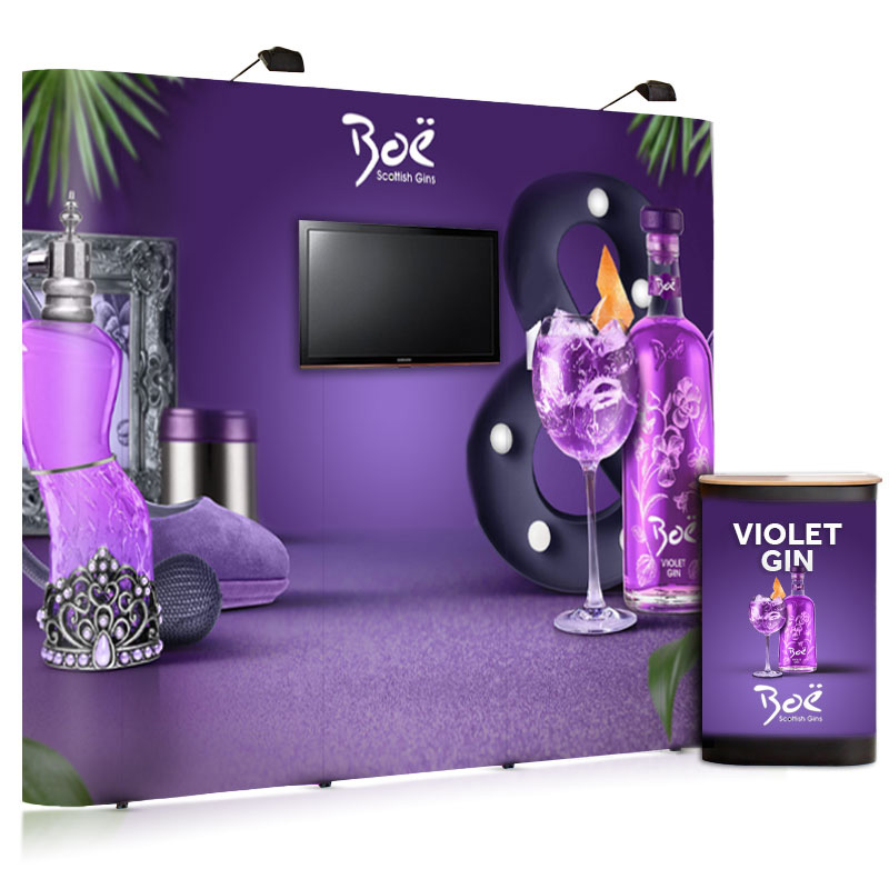 3x3 Pop Up Exhibition Stand With TV Mount Pop Up Stands With Monitor