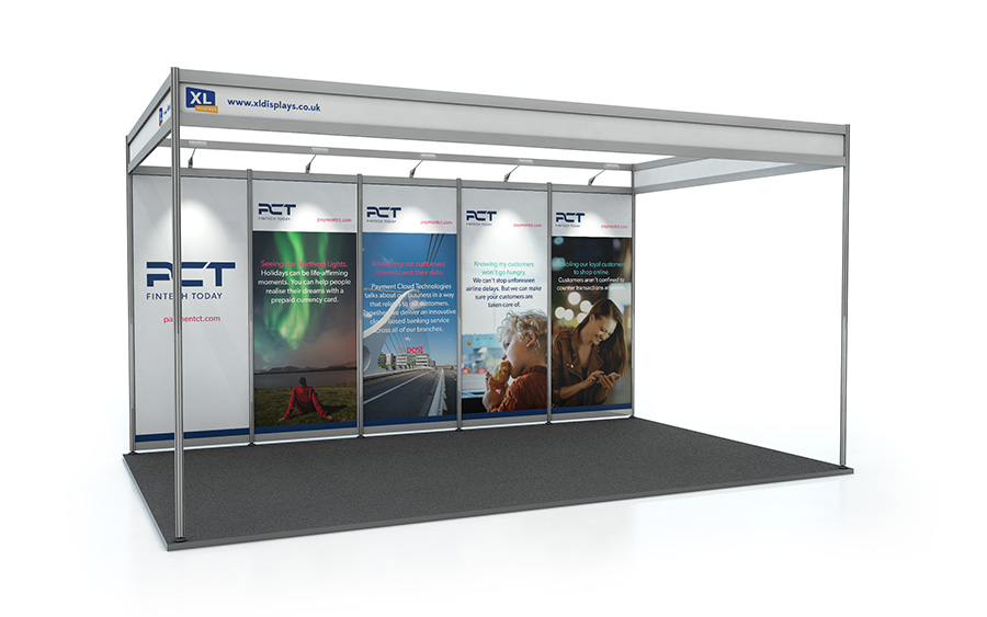 PVC Shell Scheme Graphics 5m x 3m Back Wall Shell Scheme UK Made