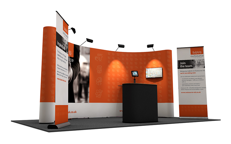 Linked Pop Up System Curved Pop Up Display Stand UK Made