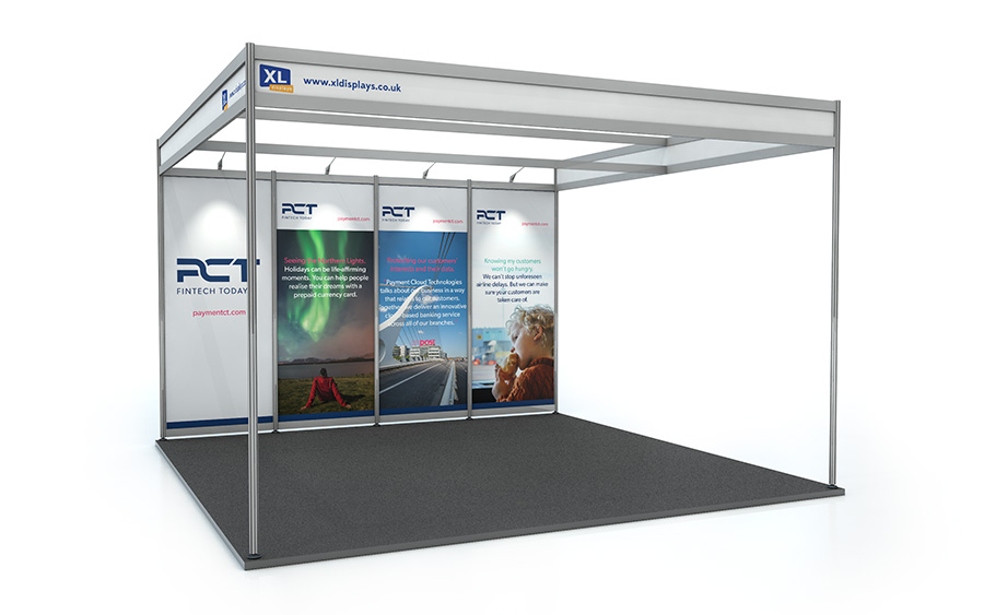 4m x 4m Back Wall Exhibition Shell Scheme Graphics