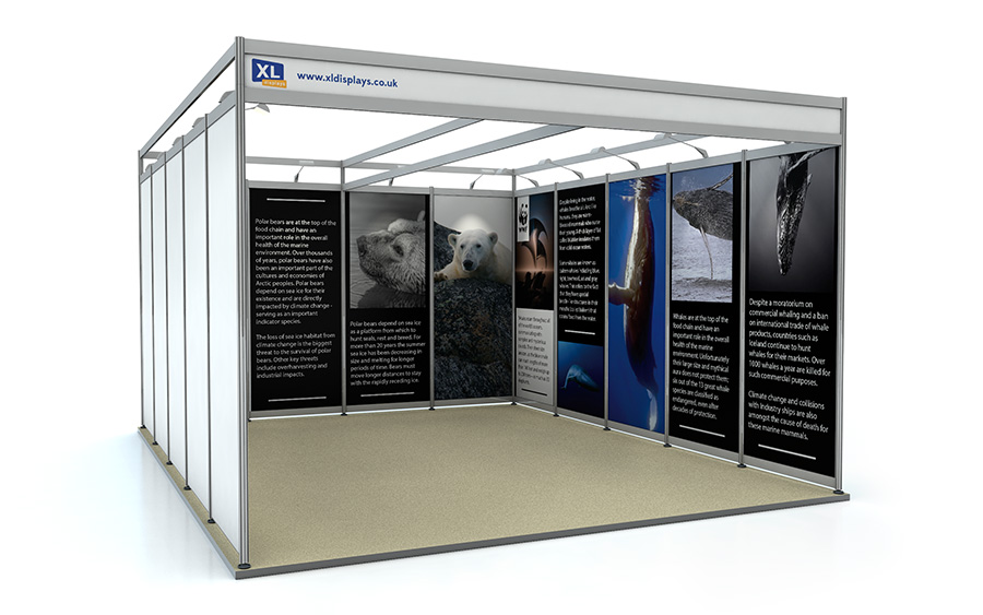 5m x 4m U-Shape Shell Scheme Exhibition Stand Foamex Graphics