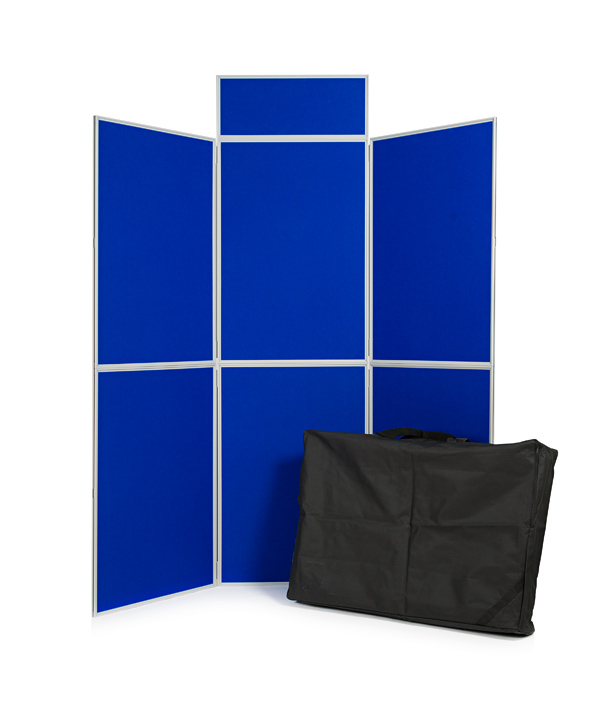 6 panel folding display board including header and carry bag