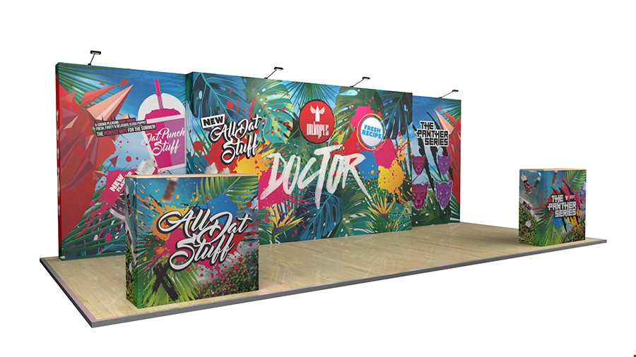 7m Fabric Exhibition Stand Pop Up Display Wall