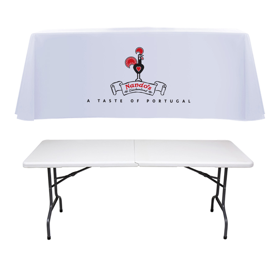 Printed Tablecloth and Folding Exhibition Stand Table