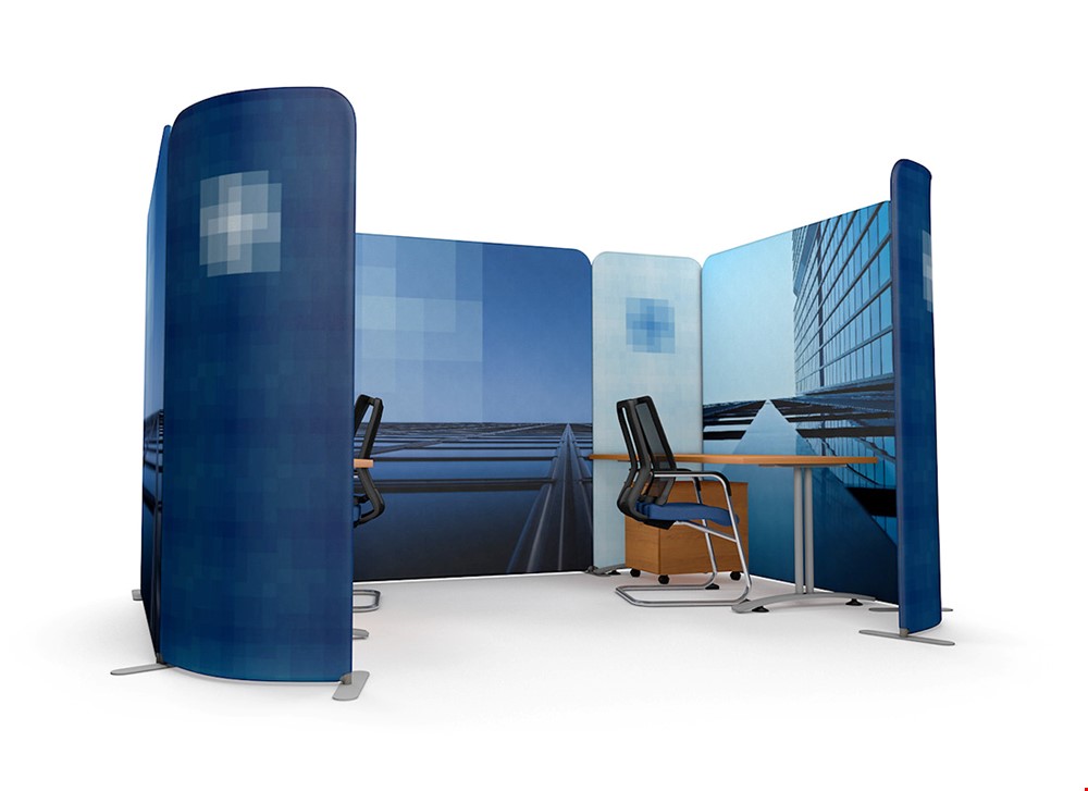 Office Screen Divider Partition Panel H180cm x W140cm Royal Blue 