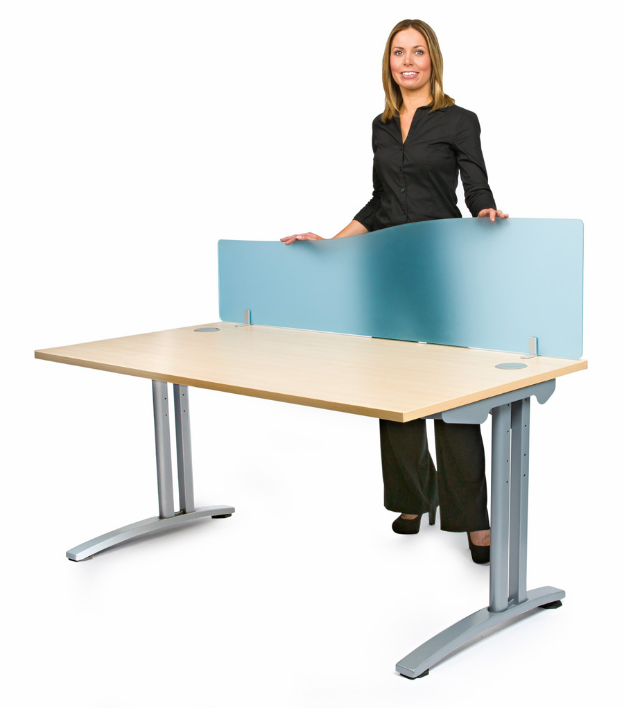 Acrylic Desk Screen With Wave Shape Desk Divider Office Partition