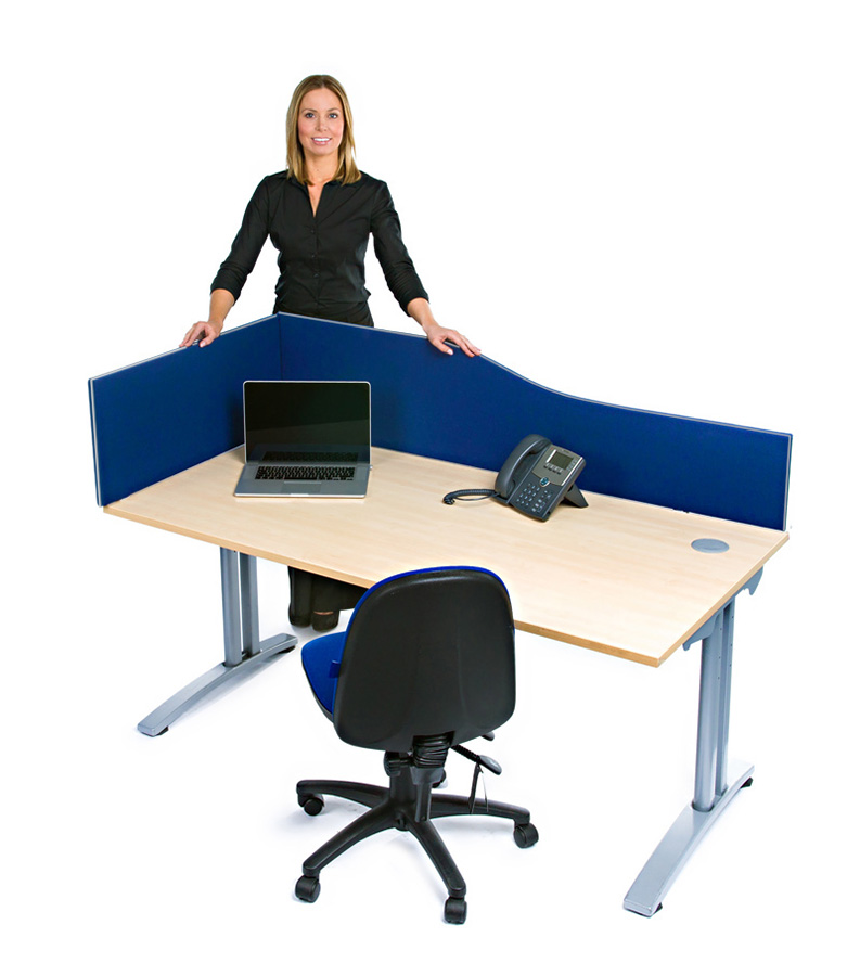 Office Desk Screens Wave Shaped Desk Divider UK Made