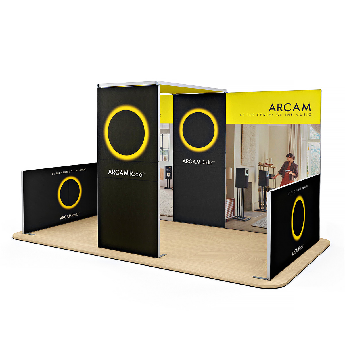 FABLOK Tension Fabric Exhibition Stand Backdrop With SEG Display Arch 4x3