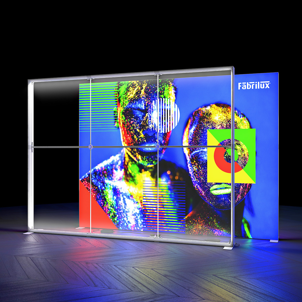 FABRILUX® Freestanding LED Backlit Exhibition Stand Lightbox 3000 x 2250mm