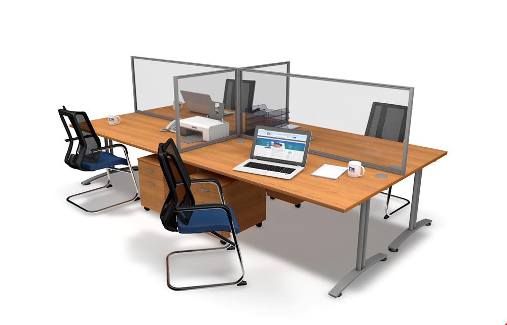 Framed Perspex Screens For Desks & Workstations