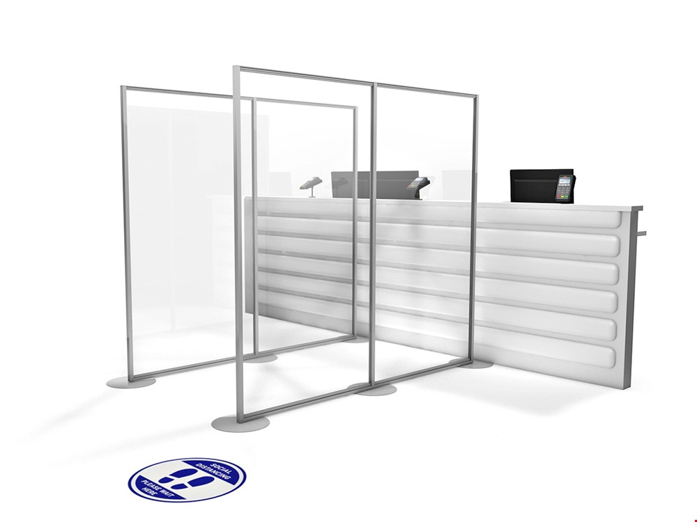 Free Standing Perspex Social Distancing Screens For Shop & Till Areas