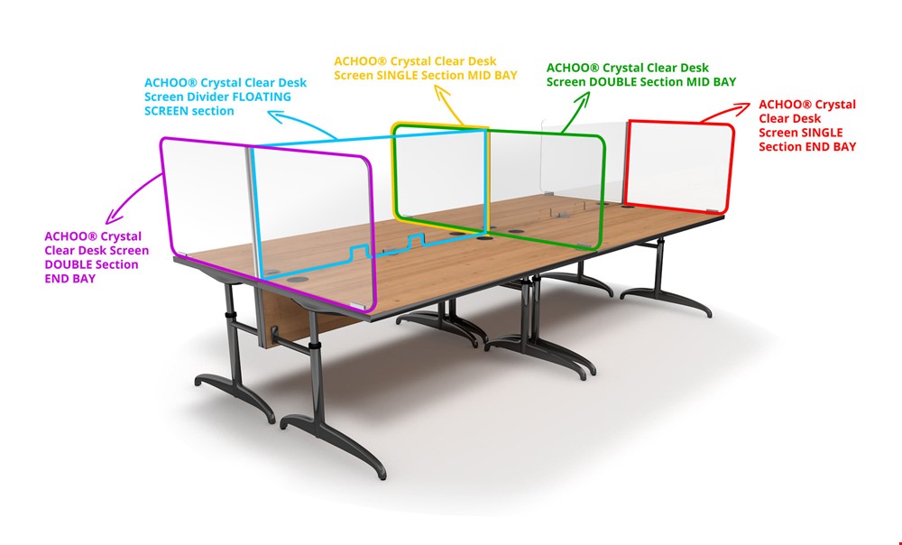 How to order ACHOO<sup>®</sup>  Crystal Clear Modular Desk Screens 4 Bay Workstation Dividers