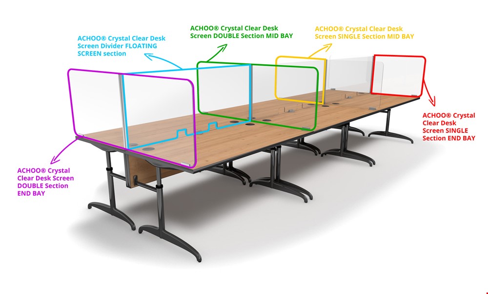 How to order ACHOO<sup>®</sup>  Crystal Clear Modular Desk Screens 6 Bay Workstation Dividers