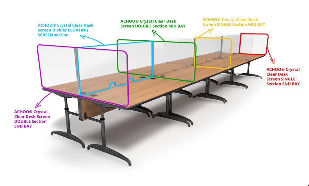 How to order ACHOO<sup>®</sup>  Crystal Clear Modular Desk Screens 8 Bay Workstation Dividers