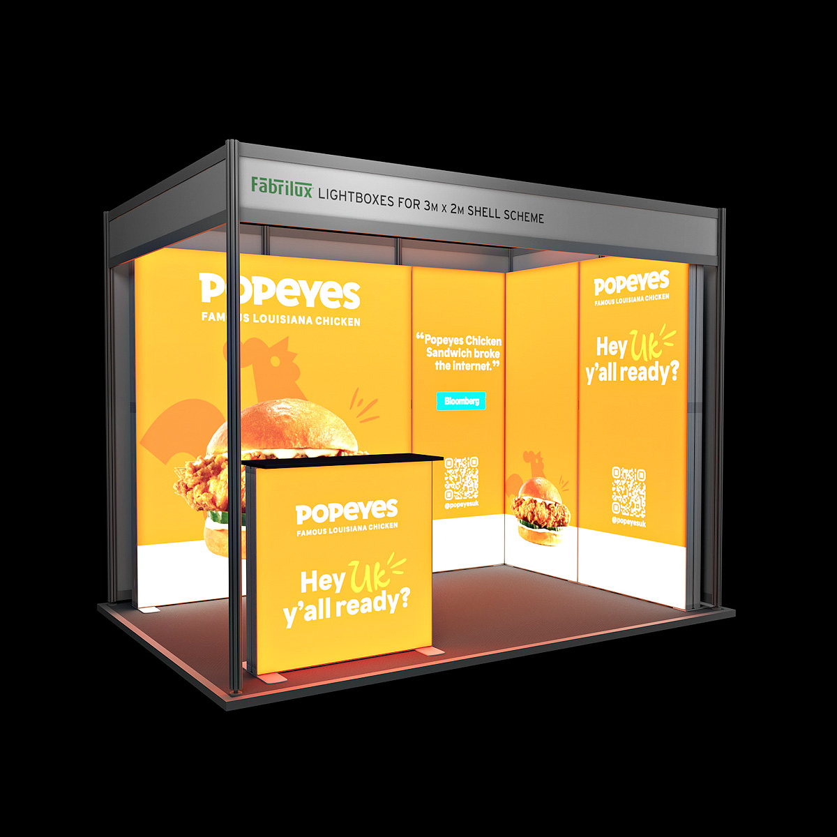 3m x 2m FABRILUX® LED Lightbox Modular Exhibition Stands Shell Scheme
