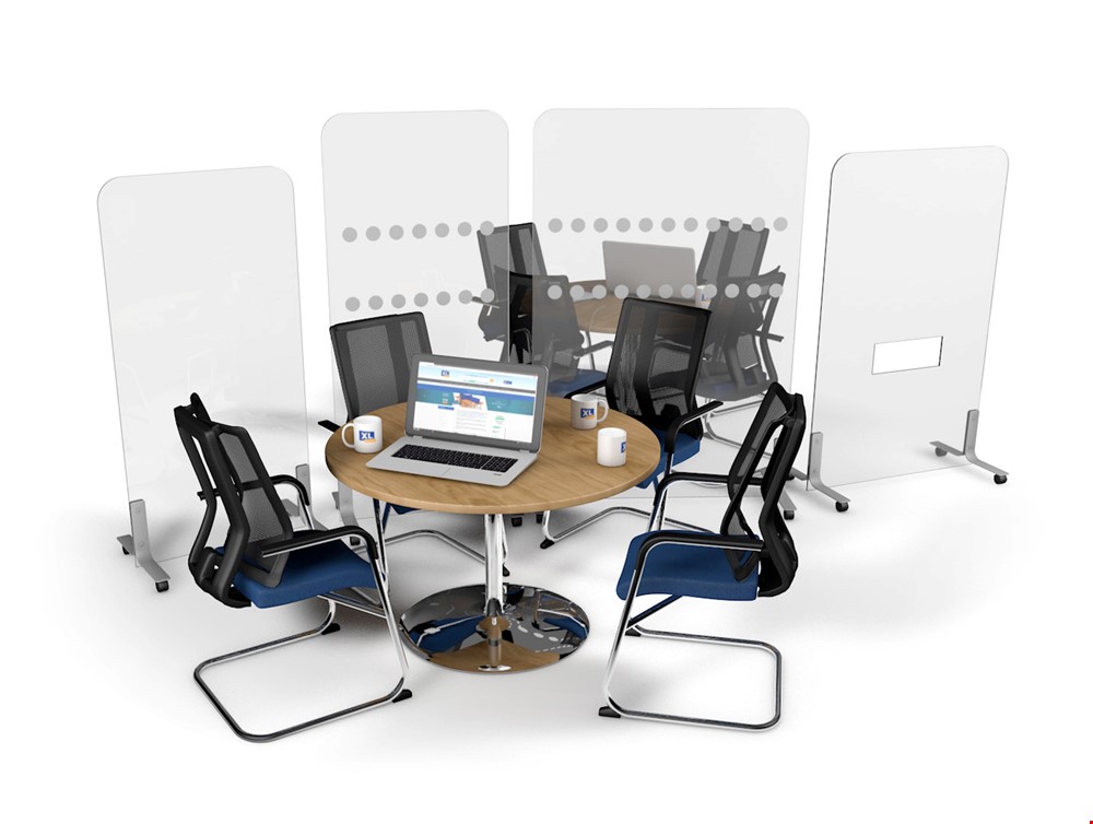 Acrylic Partition Screen On Wheels Mobile Perspex Glass Screens