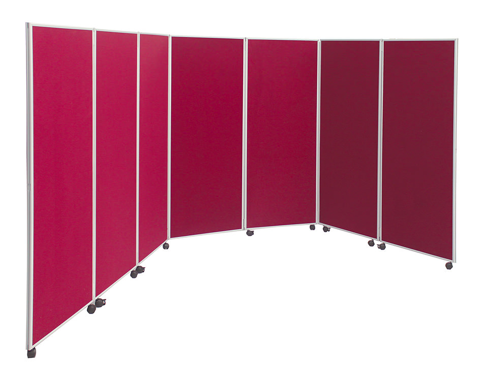 Mobile Folding Room Divider 7 Panel Concertina Screen Display Board