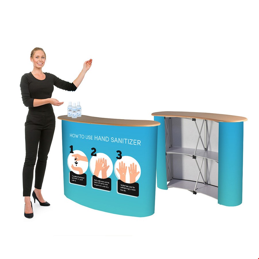 Portable Hygienic Sanitising Pop Up Counter
