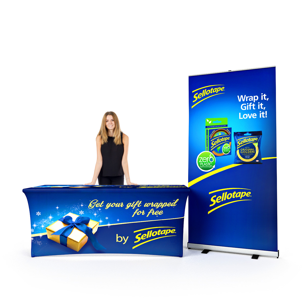 Printed Stretch Tablecloth  Roller Banner Exhibition Stand