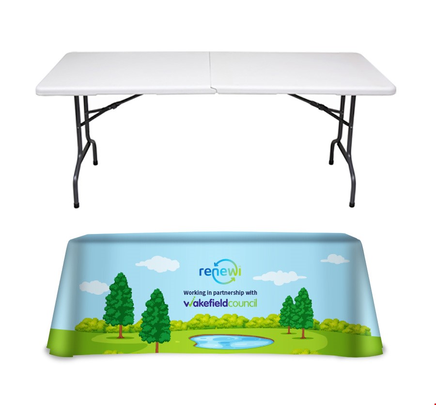 All Over Printed Tablecloth and Folding Table Exhibition Bundle