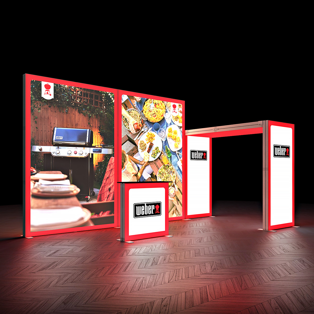 SKYBRIDGE® Exhibition Stand LED Lightbox Ceiling Arch Backlit Backdrop 5x2
