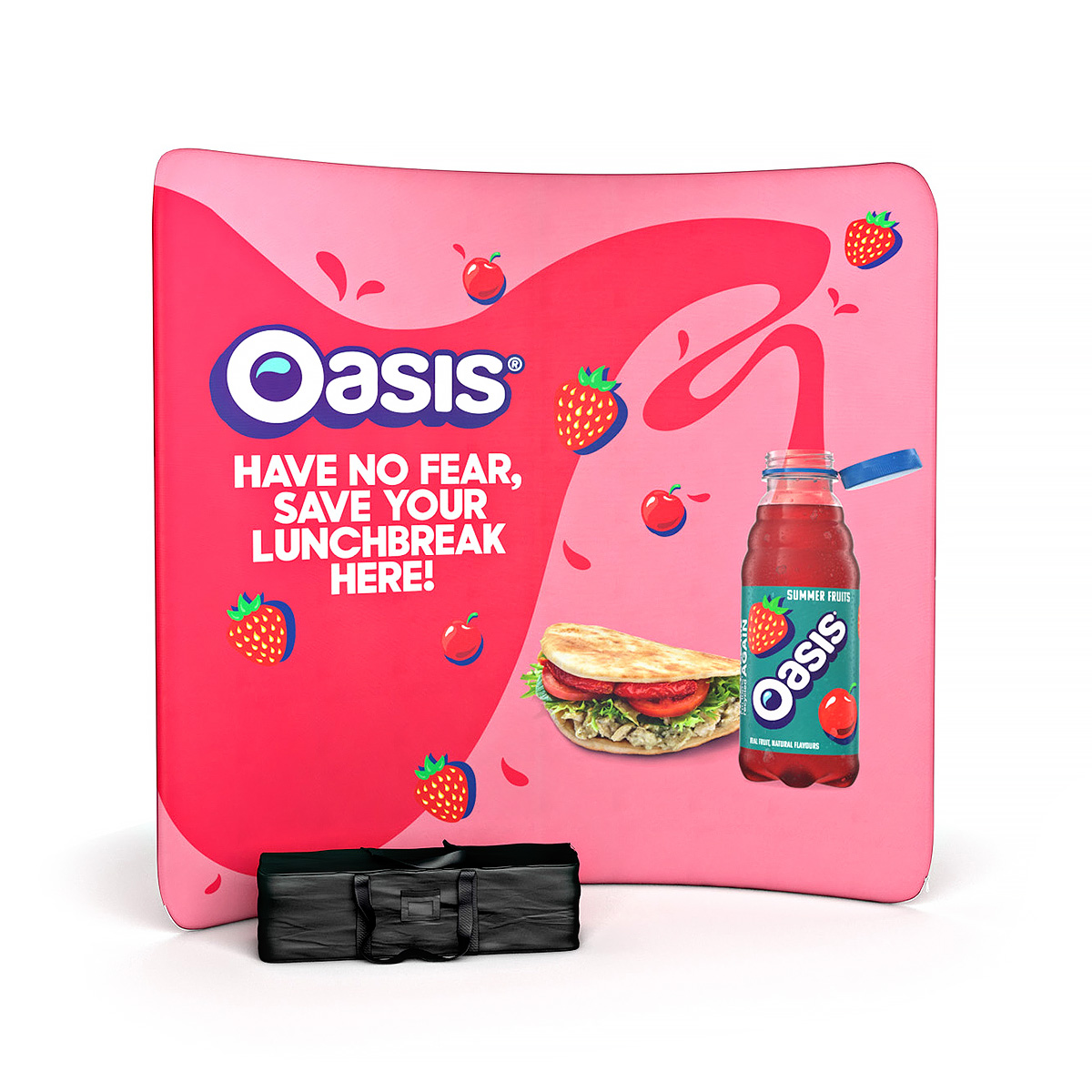 XL FABRIWALL® Curve Tension Fabric Display Stand Backdrop 2400mm Wide x 2380mm High.