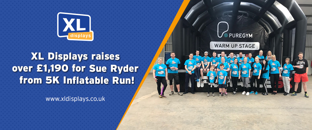 XL Displays raises over £1,190 for Sue Ryder from 5K Inflatable Run!