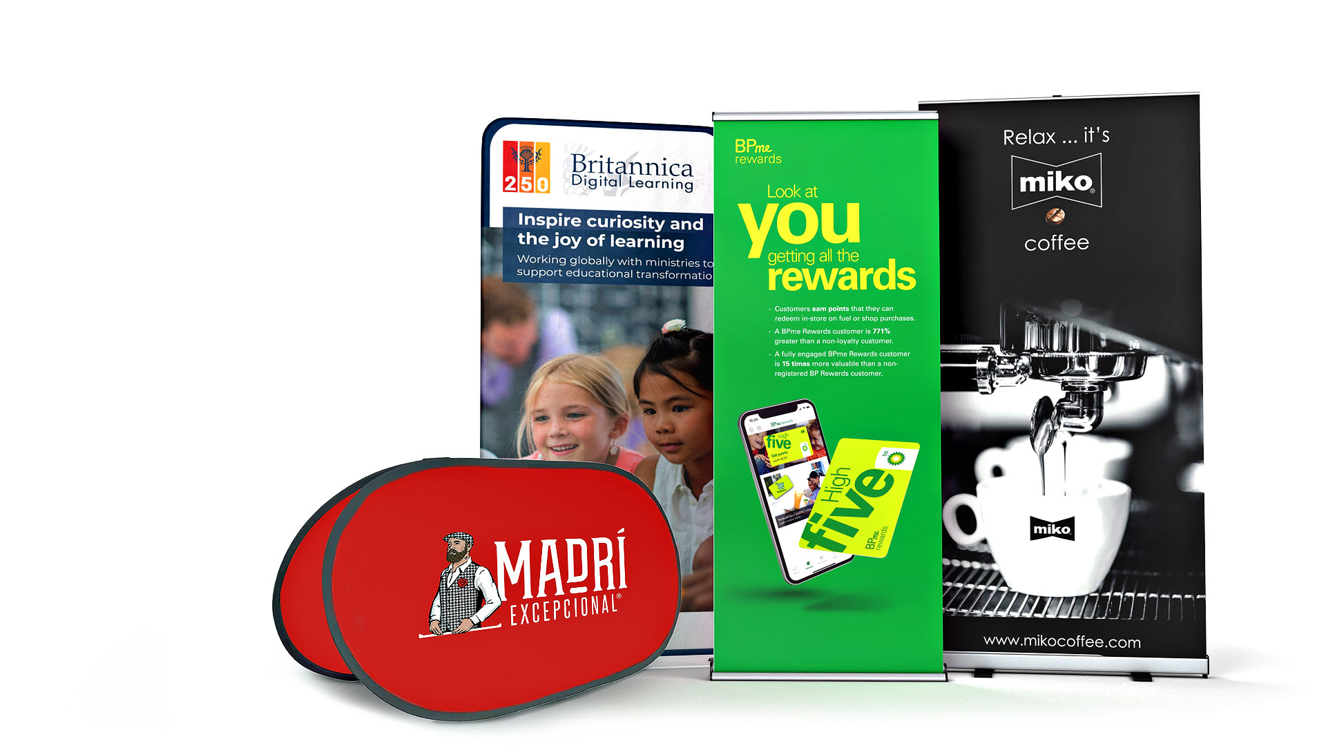 We offer a wide range of Pop Up Banners to suit any budget and event. Printed and manufactured in-house and dispatched within 72 hours. 