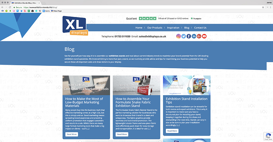 XL Displays Launches New Exhibition Stands Information Website